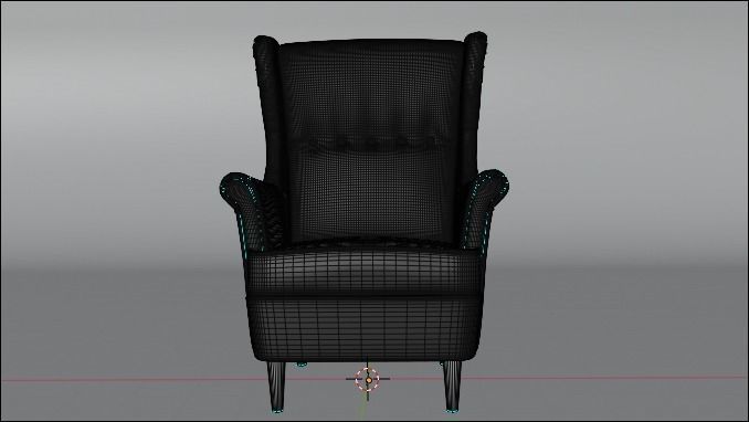 Wing Chair 3D model_7