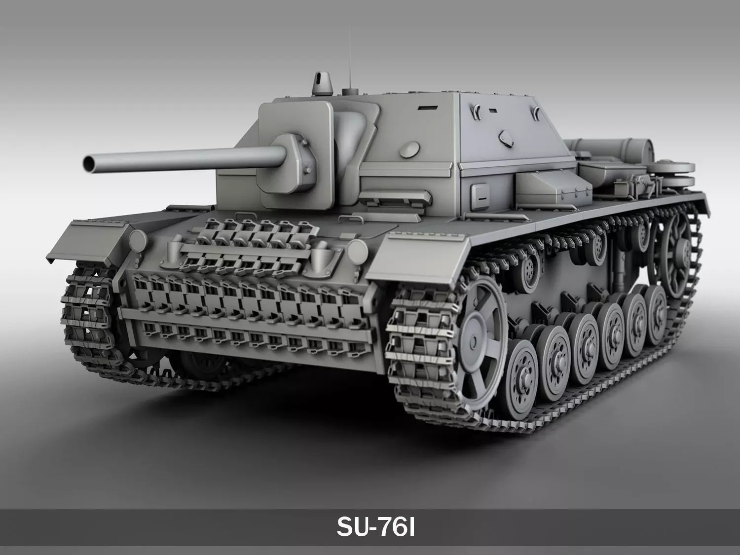 SU-76i Soviet Assault gun  3D model_0