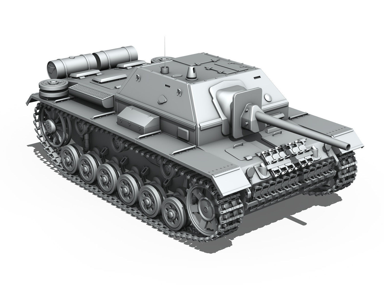 SU-76i Soviet Assault gun  3D model_7