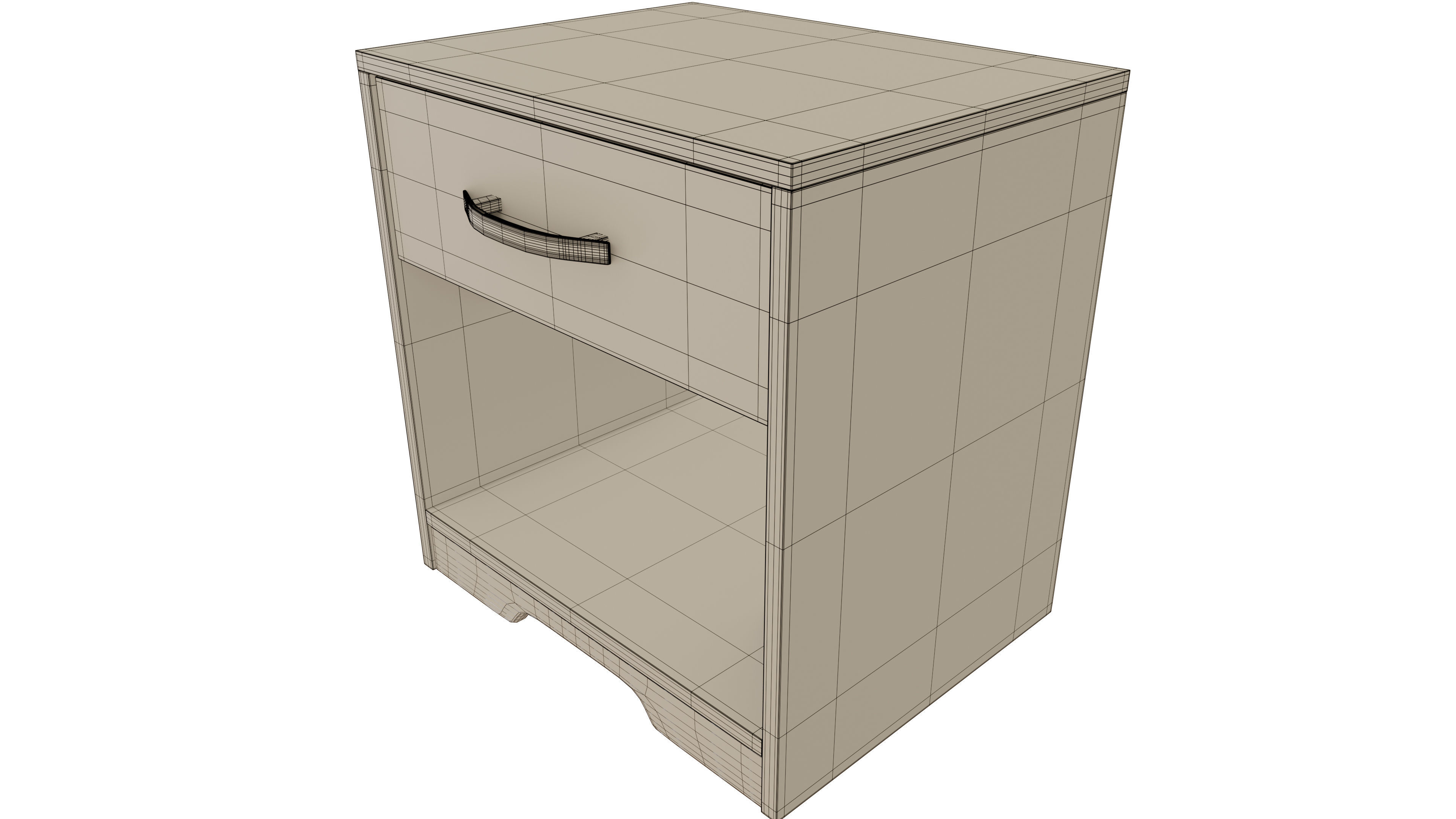 Nightstand bedside table with drawer 3D model_6