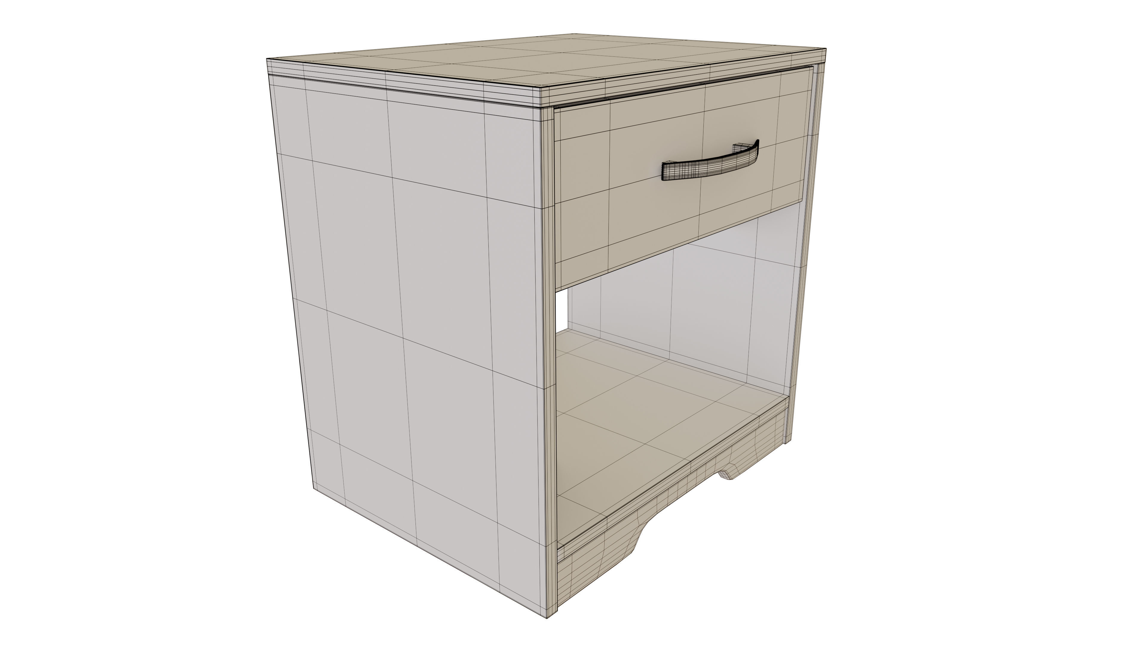 Nightstand bedside table with drawer 3D model_5