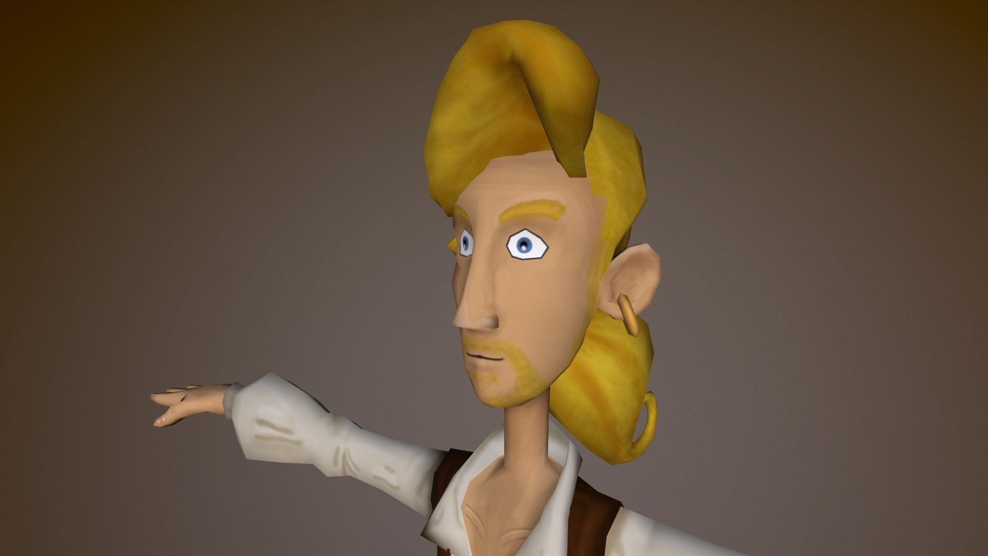 Guybrush Threepwood Low-poly 3D model_8