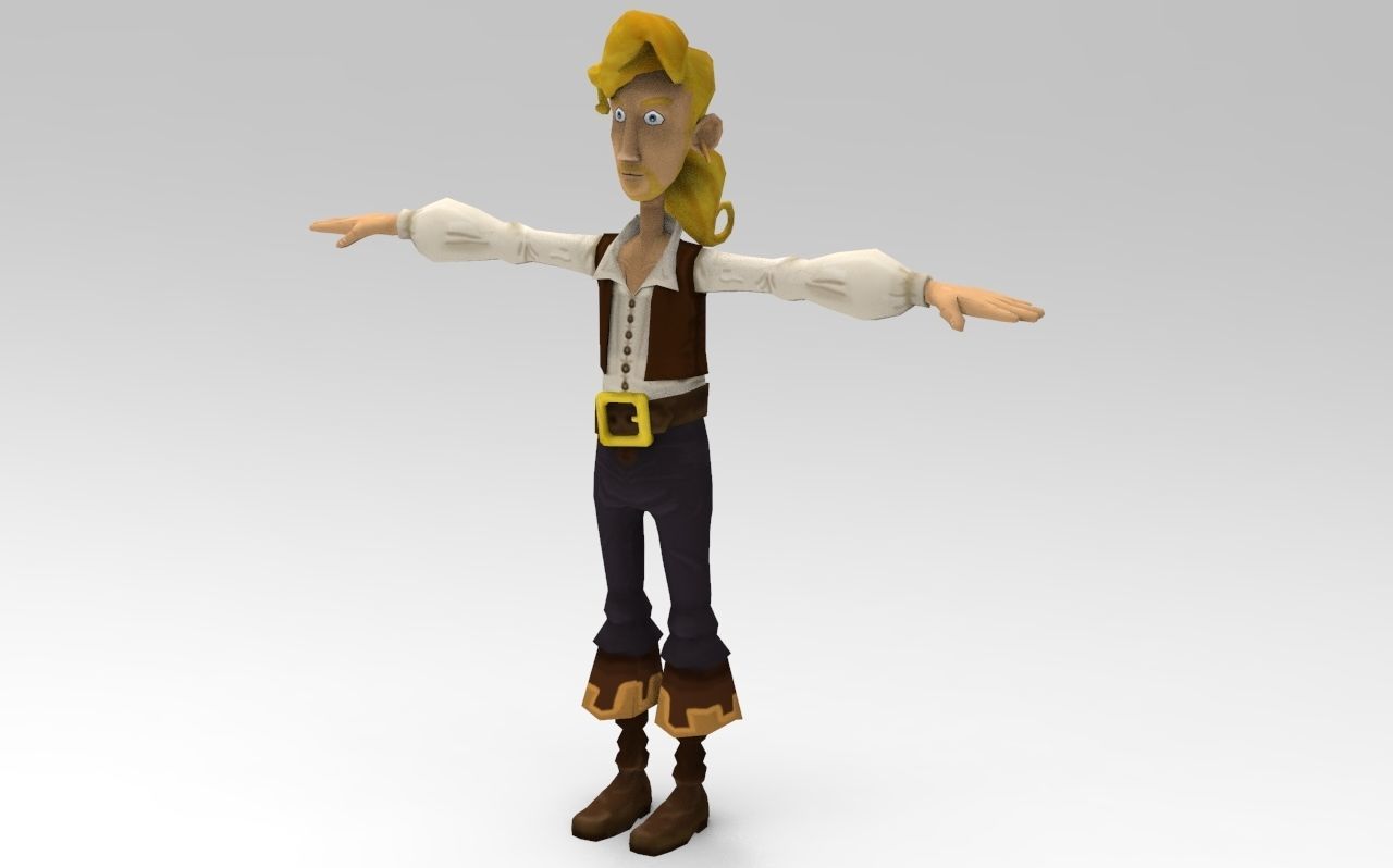 Guybrush Threepwood Low-poly 3D model_2