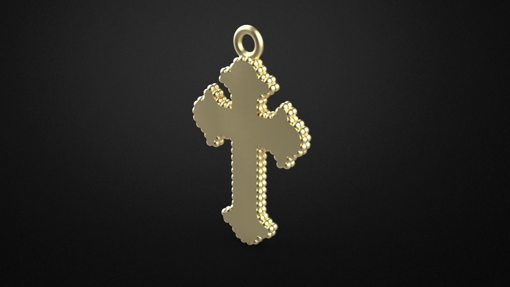Cross pendant 3D print model_12