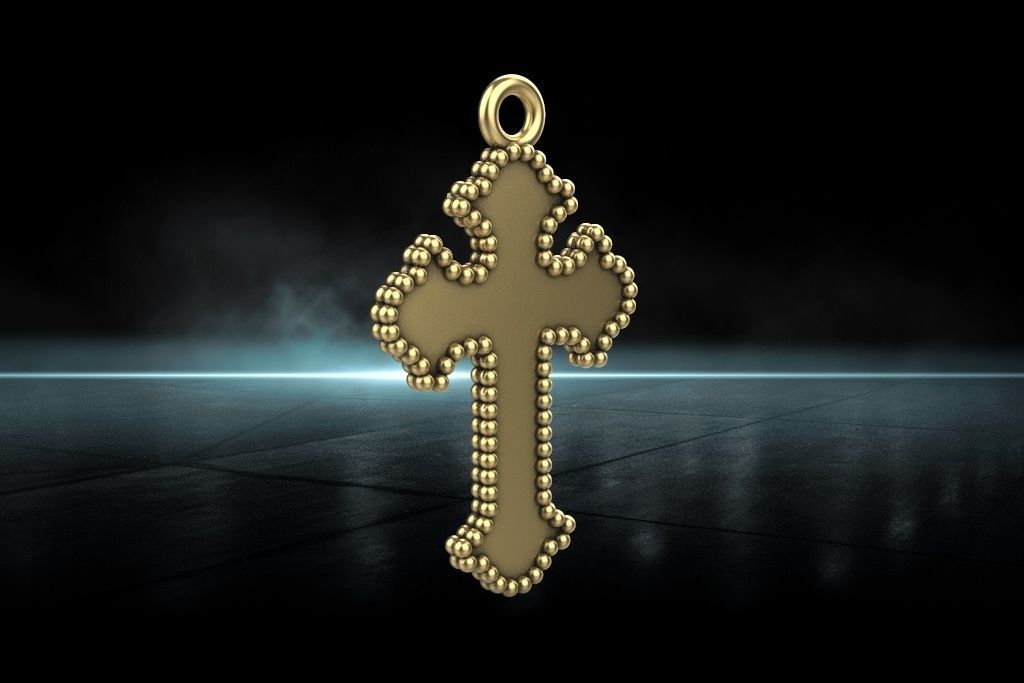 Cross pendant 3D print model_4