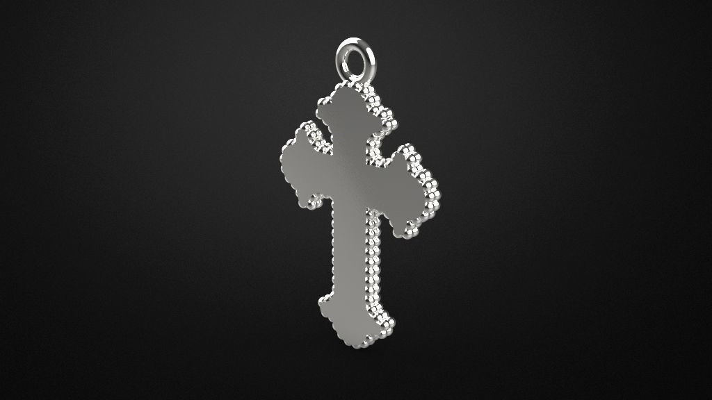 Cross pendant 3D print model_10