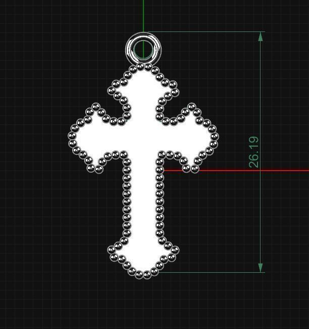 Cross pendant 3D print model_17