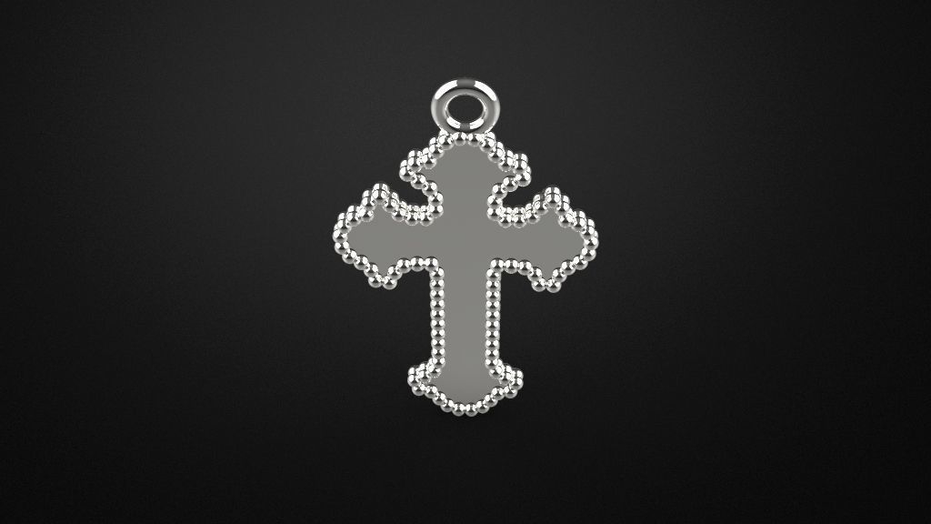 Cross pendant 3D print model_11