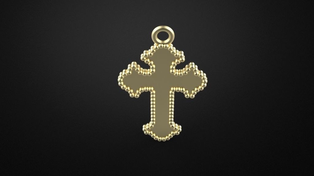 Cross pendant 3D print model_13