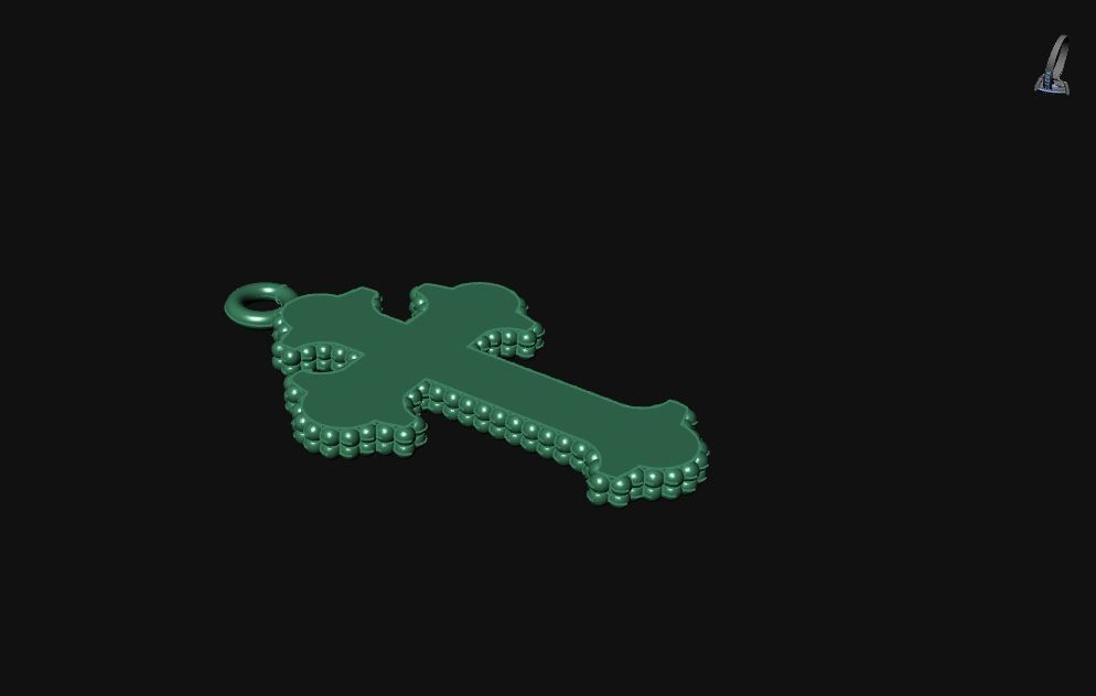 Cross pendant 3D print model_15