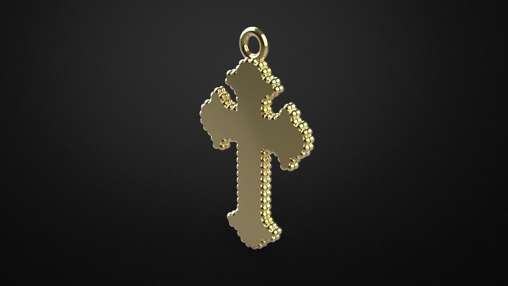 Cross pendant 3D print model_9