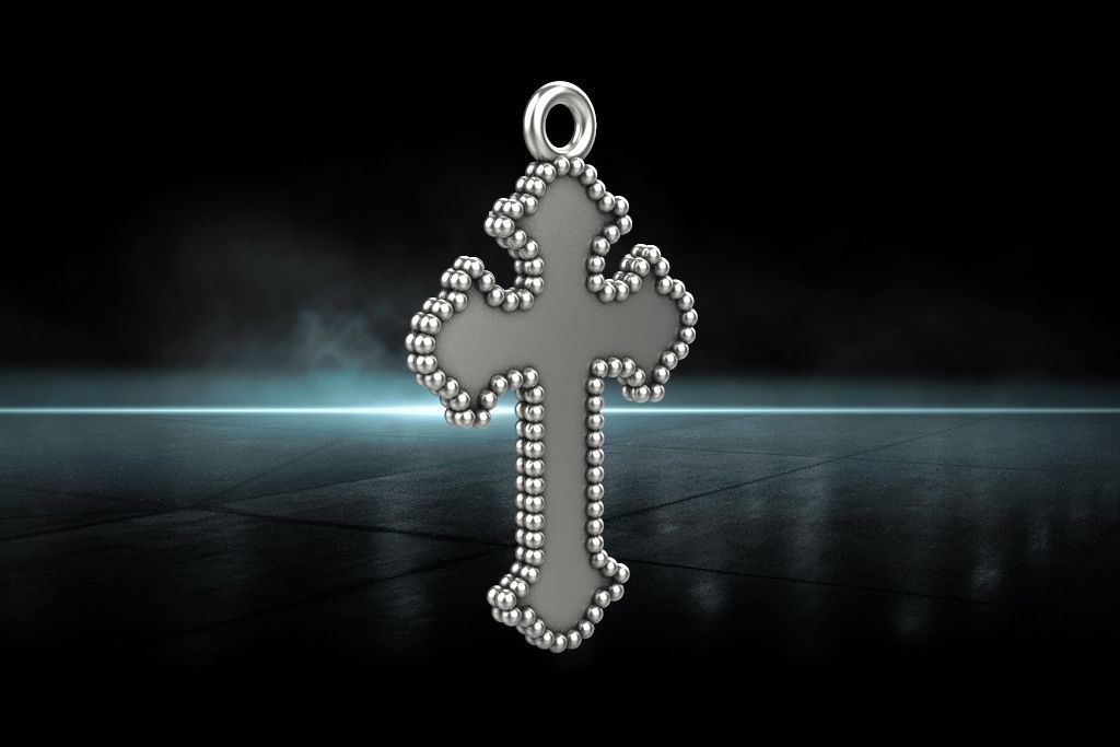 Cross pendant 3D print model_6