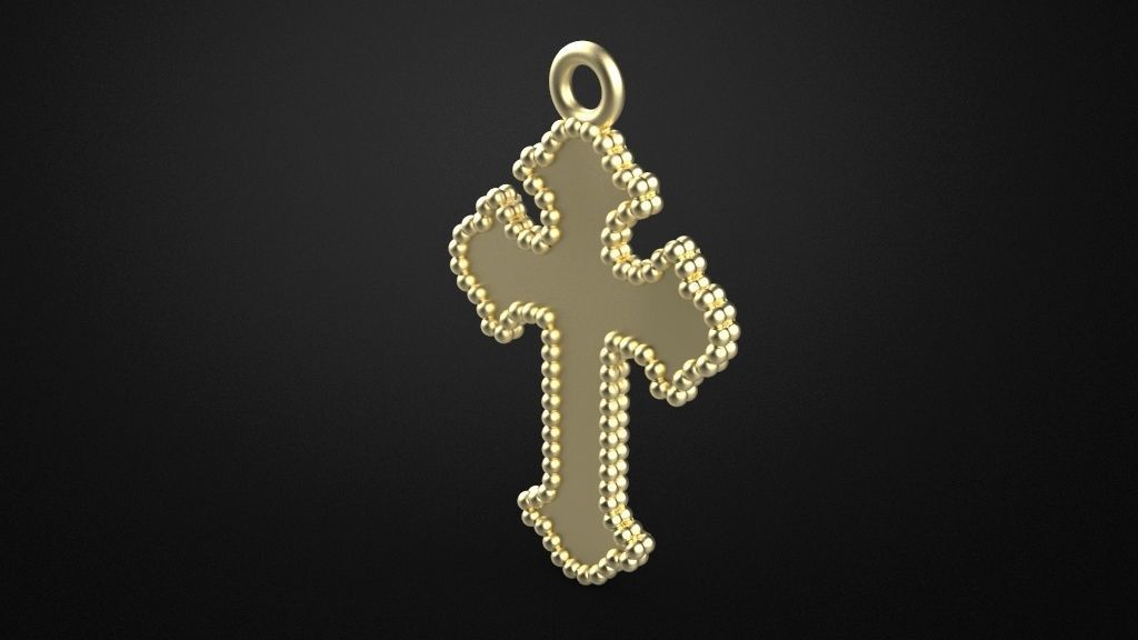 Cross pendant 3D print model_14