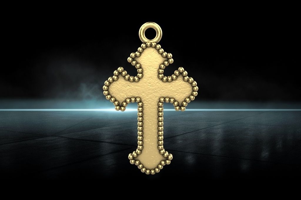 Cross pendant 3D print model_3
