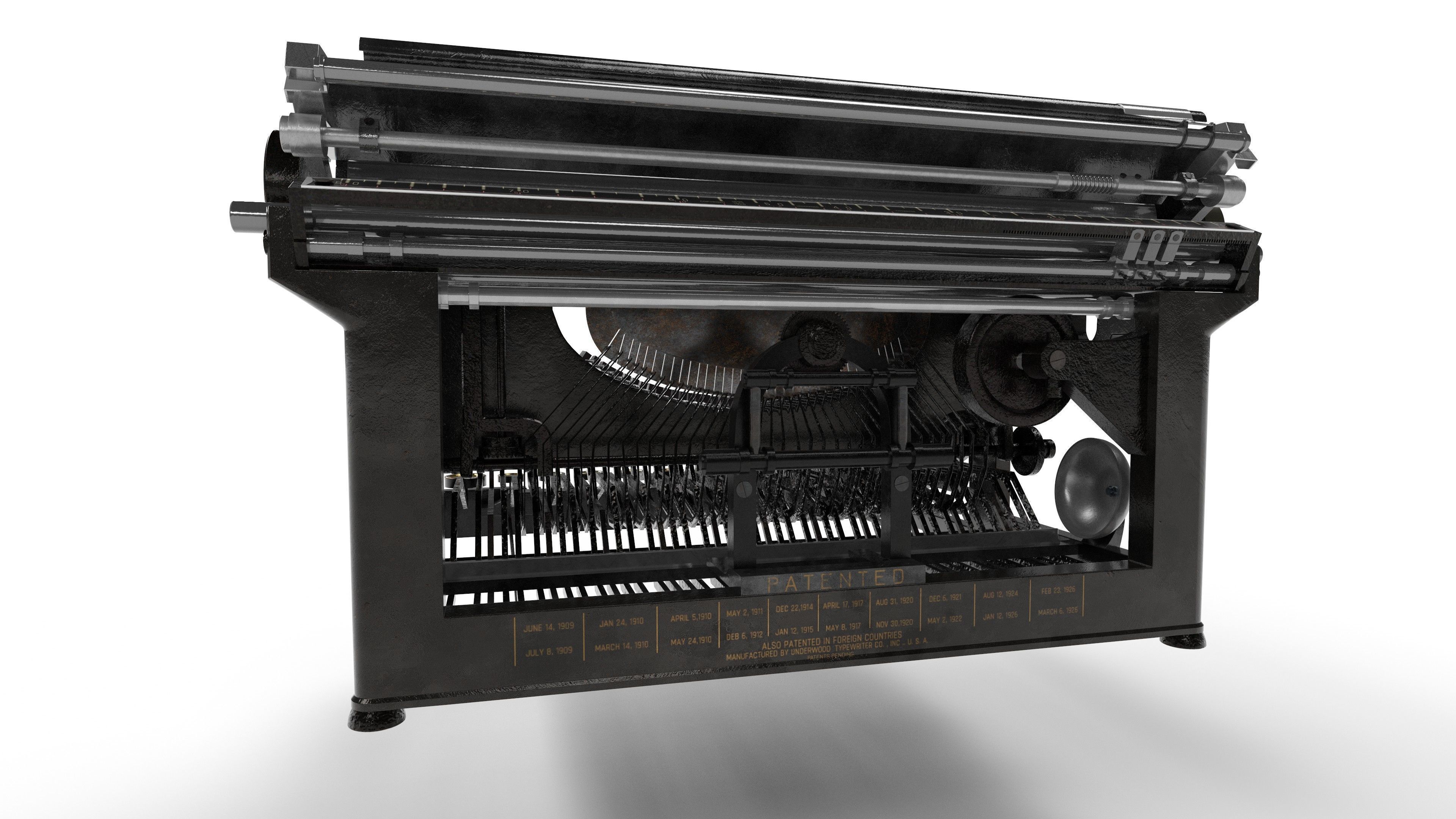 Typewriter Underwood No5 3D model_3
