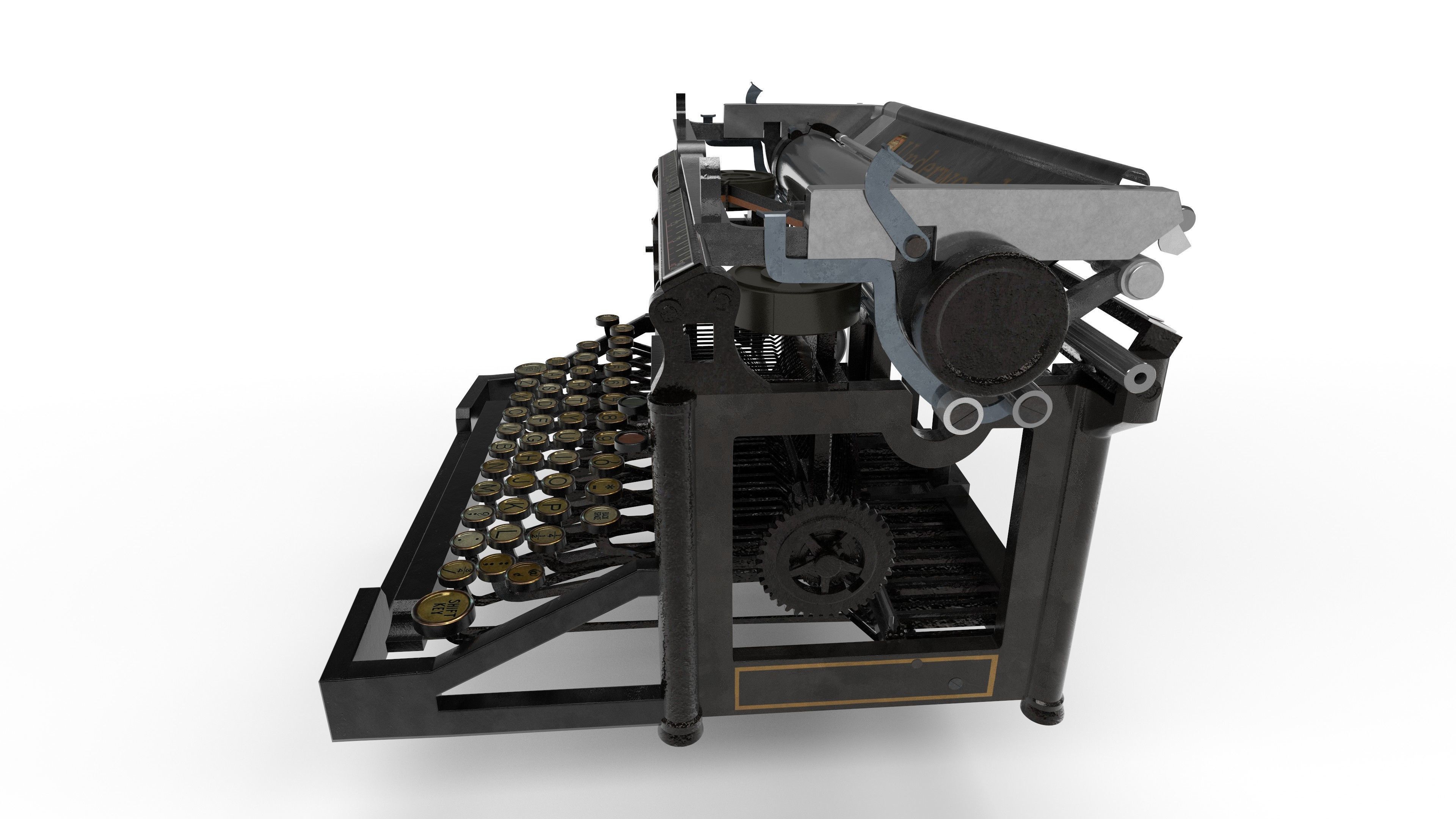 Typewriter Underwood No5 3D model_2