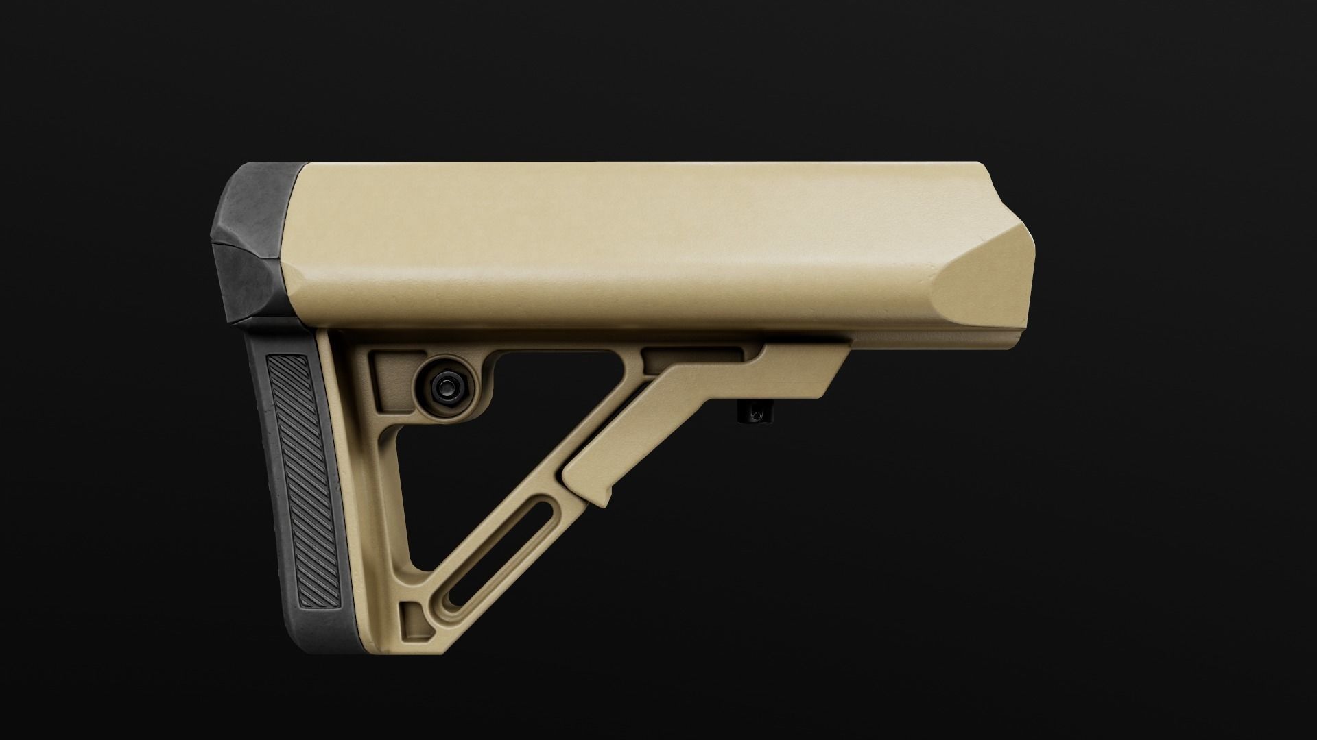 UTG Combat Ops S1 AR15 Collapsible Buttstock Low-poly 3D model_5