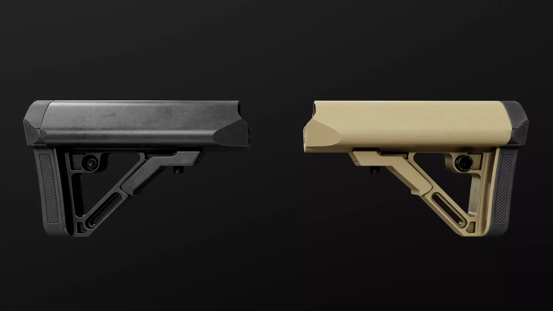 UTG Combat Ops S1 AR15 Collapsible Buttstock Low-poly 3D model_0