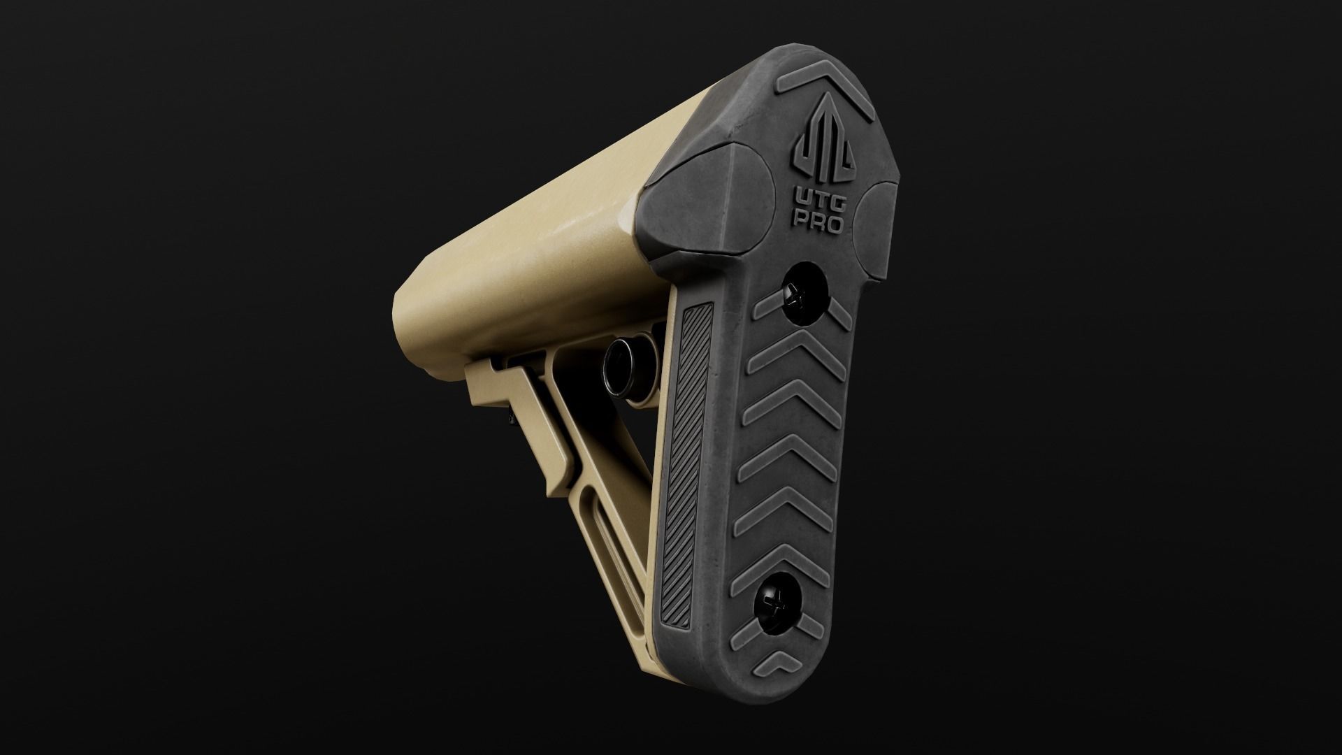 UTG Combat Ops S1 AR15 Collapsible Buttstock Low-poly 3D model_13