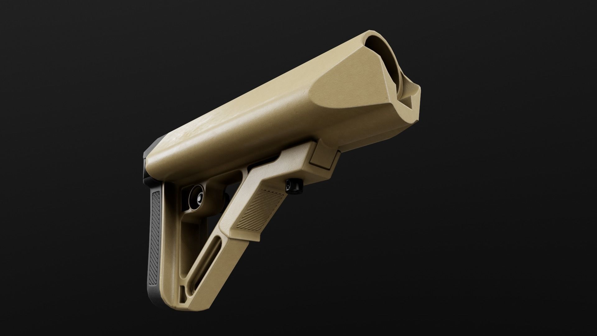 UTG Combat Ops S1 AR15 Collapsible Buttstock Low-poly 3D model_7