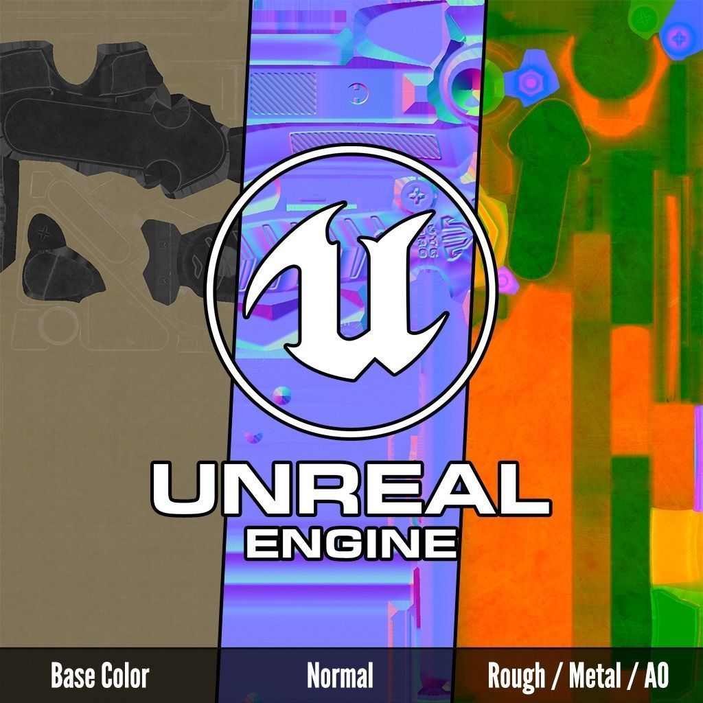 UTG Combat Ops S1 AR15 Collapsible Buttstock Low-poly 3D model_24