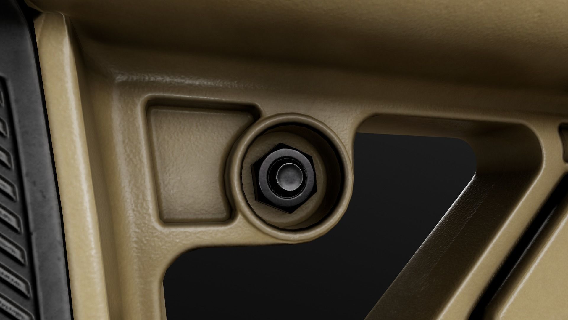 UTG Combat Ops S1 AR15 Collapsible Buttstock Low-poly 3D model_17