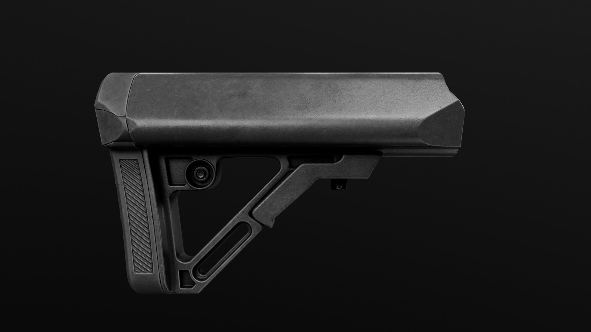 UTG Combat Ops S1 AR15 Collapsible Buttstock Low-poly 3D model_4