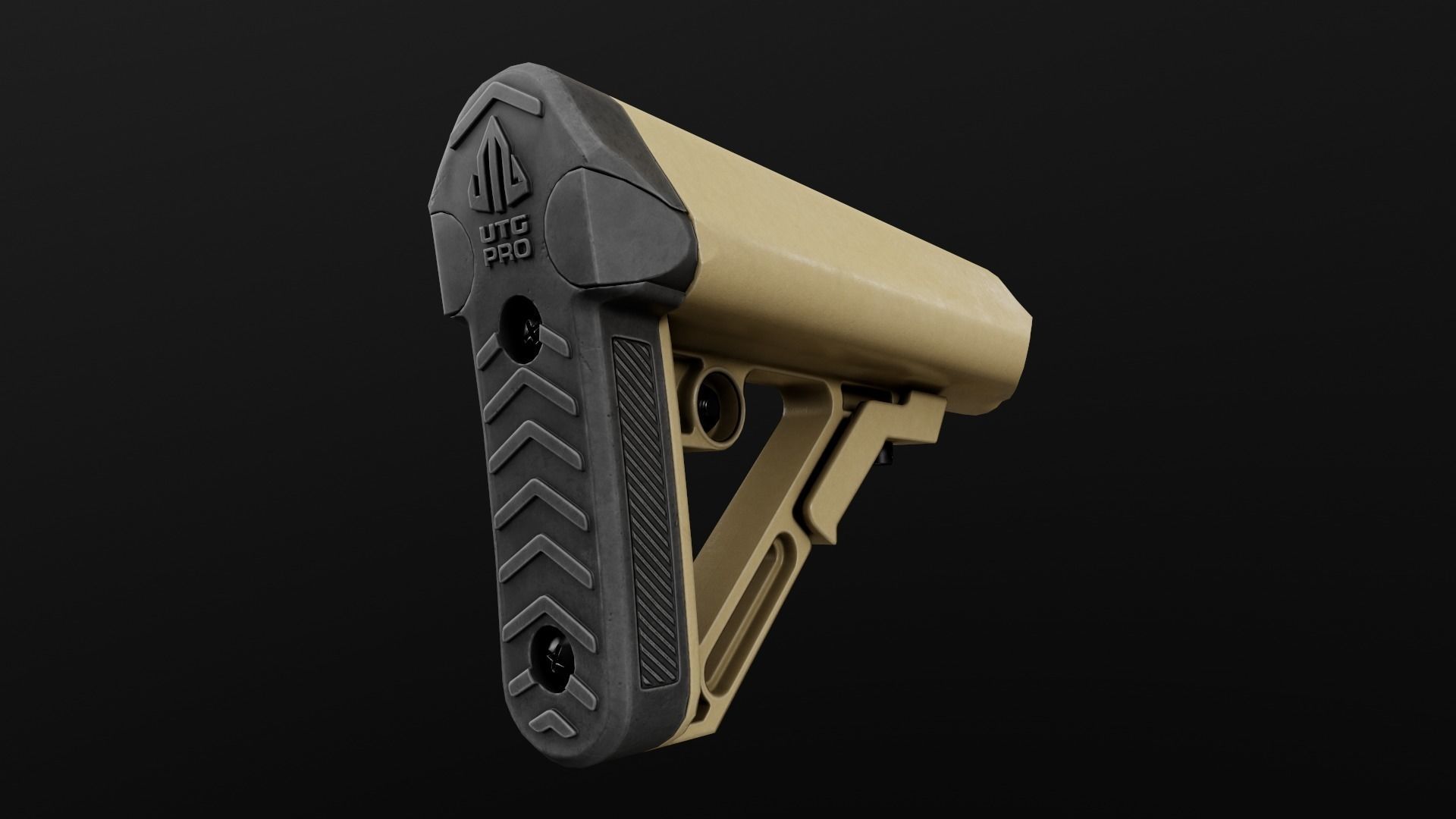 UTG Combat Ops S1 AR15 Collapsible Buttstock Low-poly 3D model_16