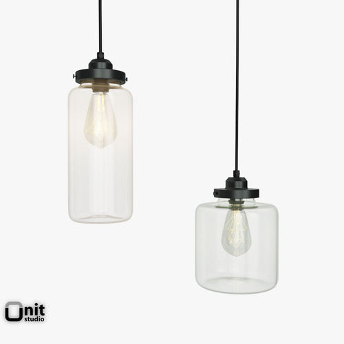 Glass Jar pendant light by West Elm 3D model