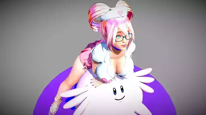Nurse Joy and Chansey 3D model