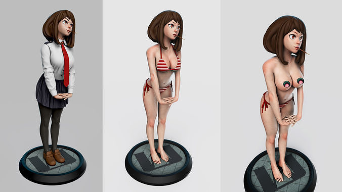 Uraraka Topless  STL - My Hero Academia 3D print model