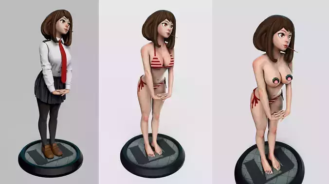 Uraraka Topless  STL - My Hero Academia