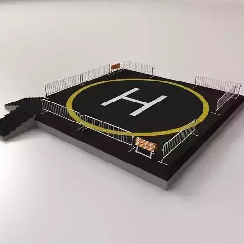 Helipad parking lot with letter h 3D model