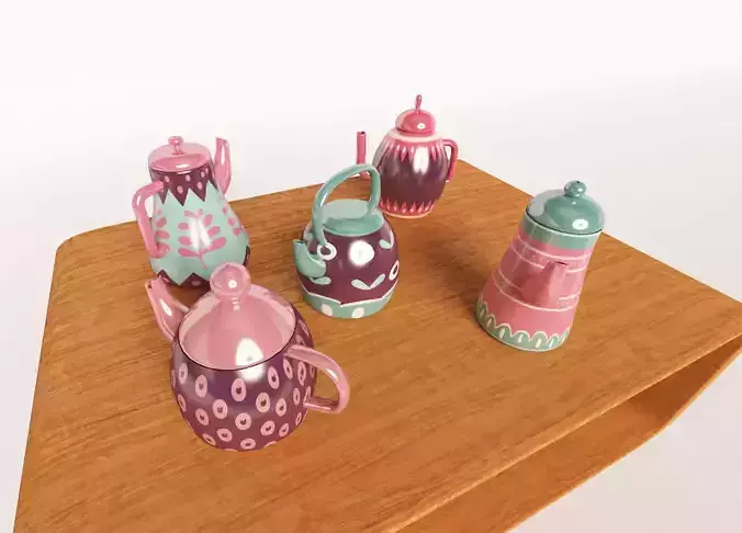 Teapot Ceramic Motif