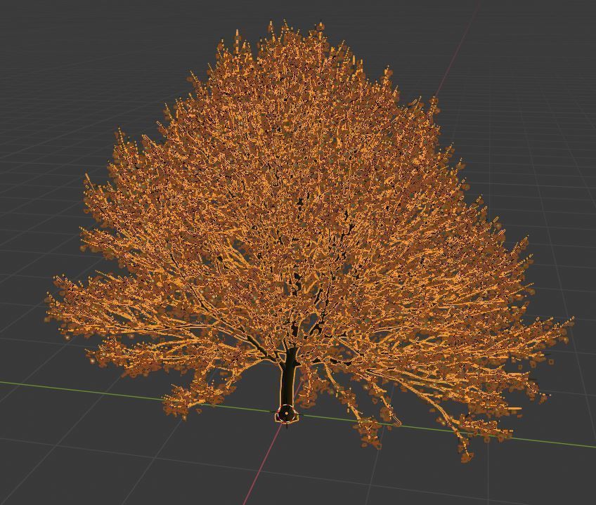 Hornbeam Tree 3d model European hornbeam Low-poly 3D model_3