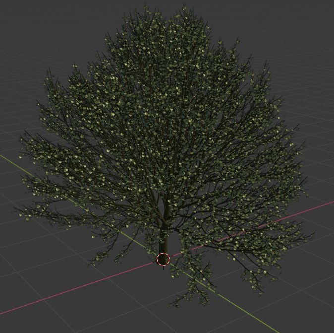 Hornbeam Tree 3d model European hornbeam Low-poly 3D model_4