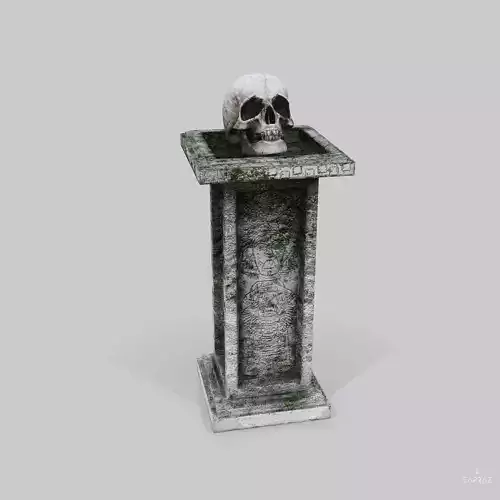 Skull Temple Pedestal - PBR