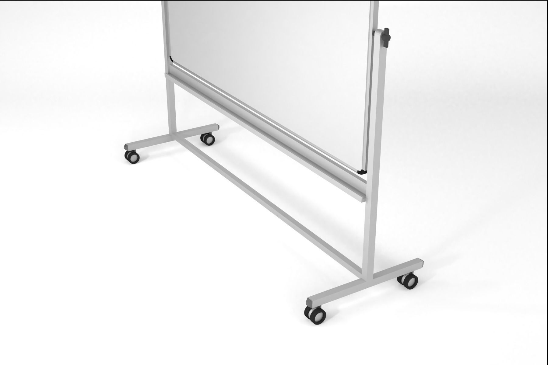 Whiteboard on Wheels Projection Screen for Projector Low-poly 3D model_4