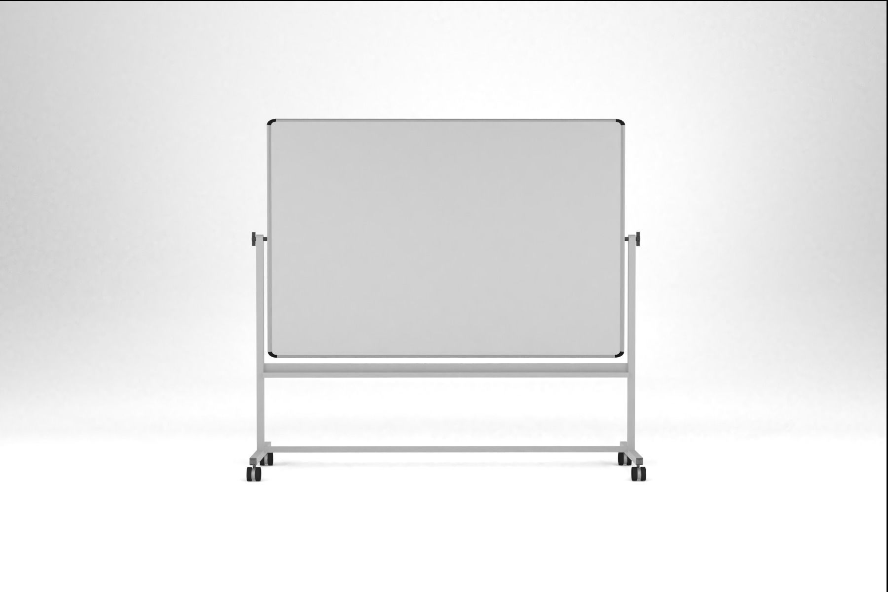Whiteboard on Wheels Projection Screen for Projector Low-poly 3D model_1