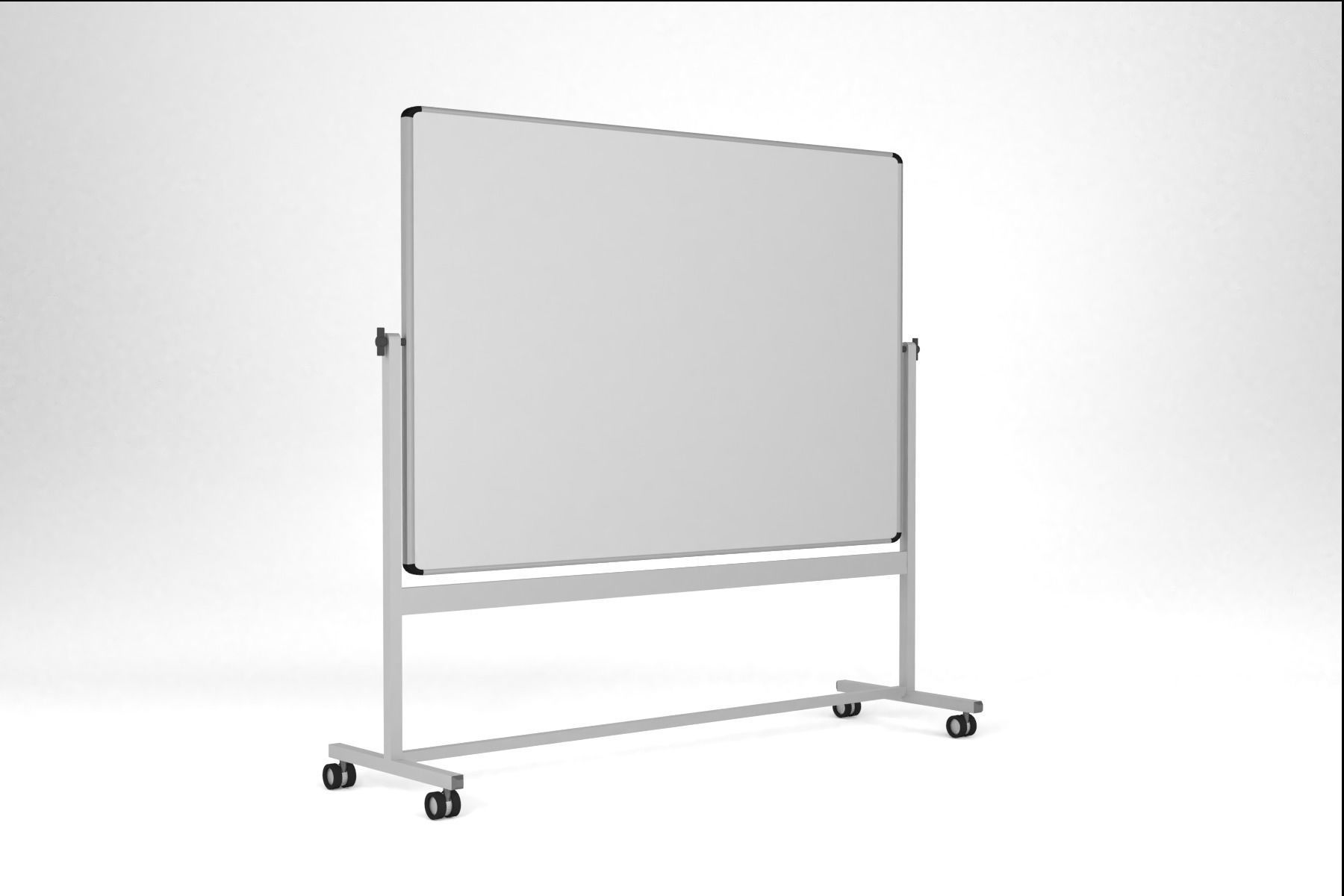 Whiteboard on Wheels Projection Screen for Projector Low-poly 3D model_2