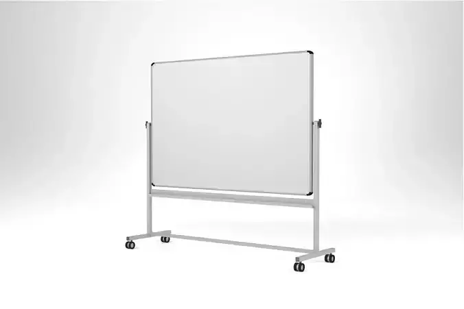 Whiteboard on Wheels Projection Screen for Projector  Low-poly 3D model