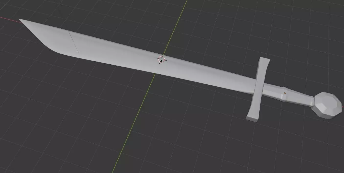 Medieval Style Falchion Low-poly 3D model_0