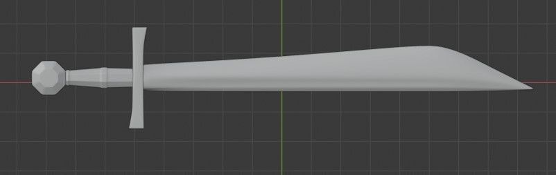 Medieval Style Falchion Low-poly 3D model_1
