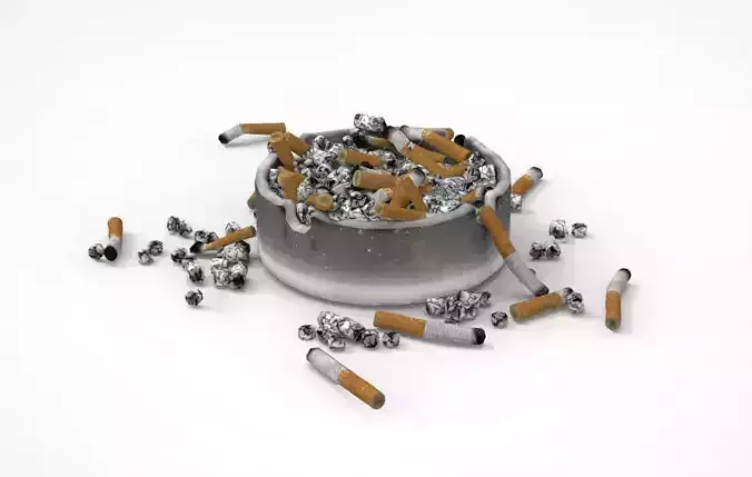 Overfilling Ashtray 3D model