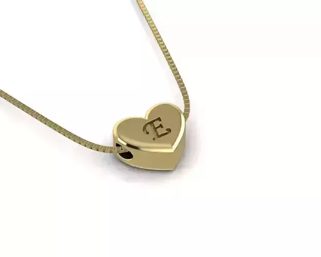 Pendant initial heart E 3D print model