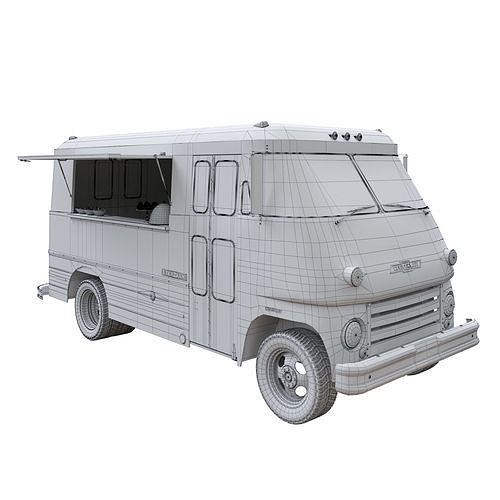 Food truck chevrolet 3D model 7