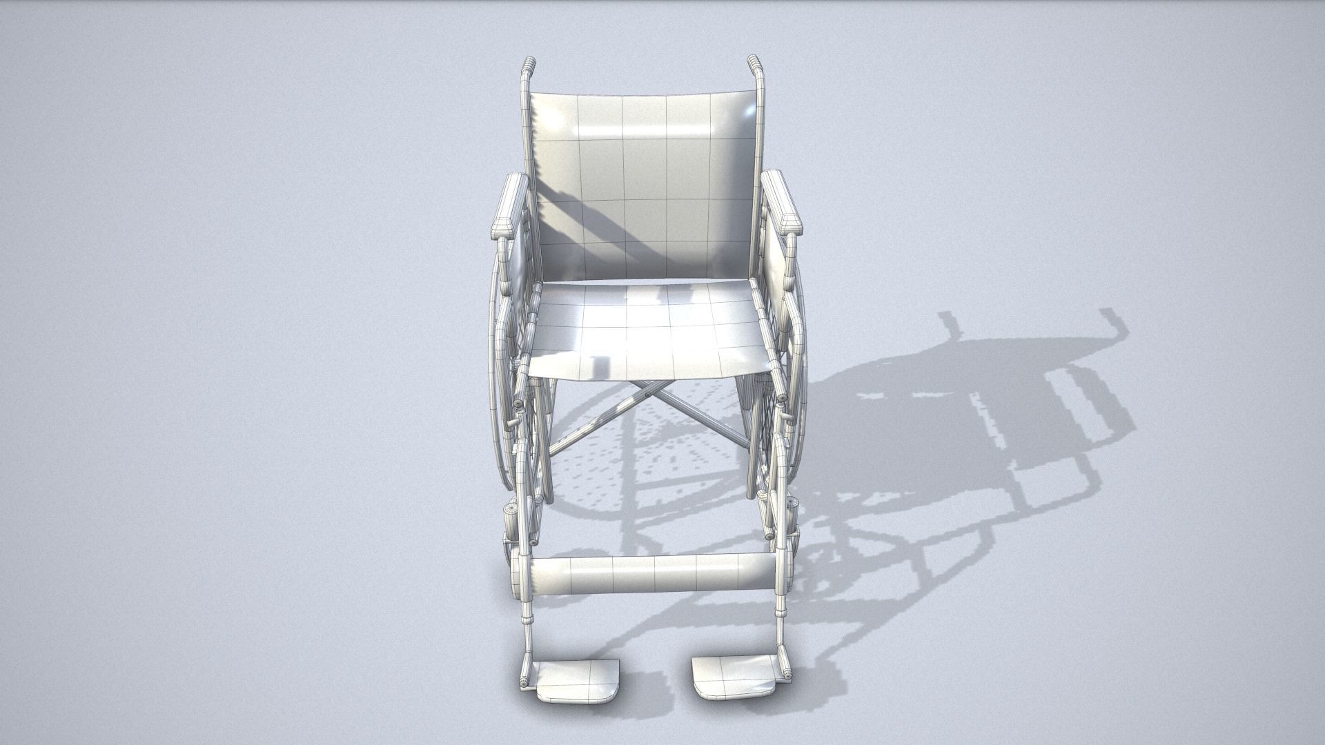 Wheelchair Low-poly 3D model_19