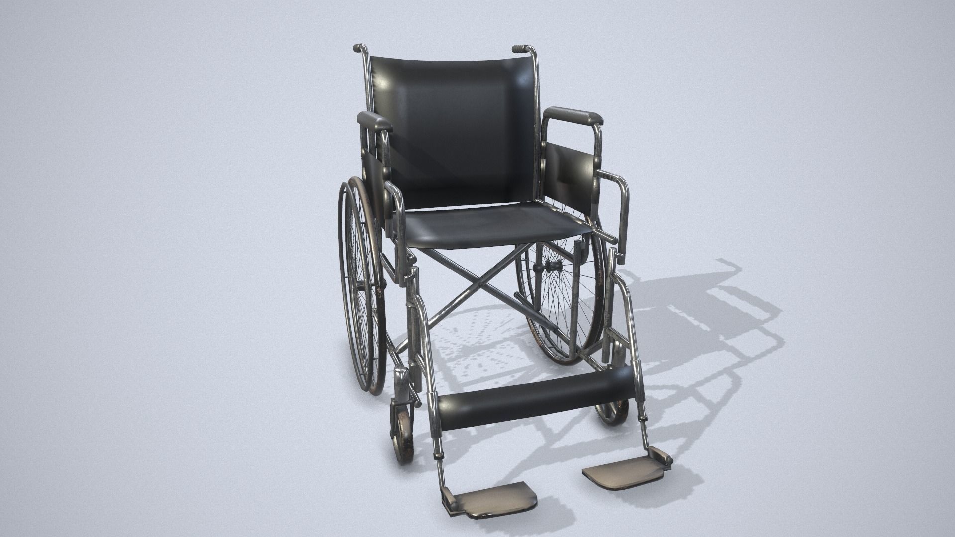 Wheelchair Low-poly 3D model_2