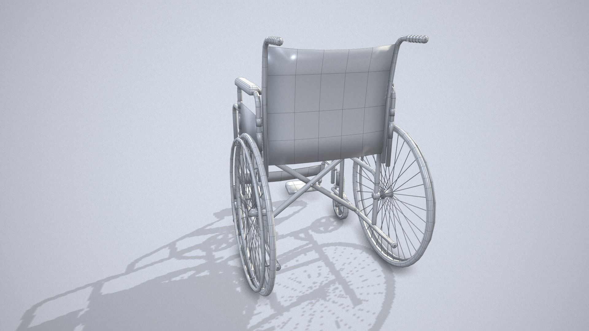 Wheelchair Low-poly 3D model_15