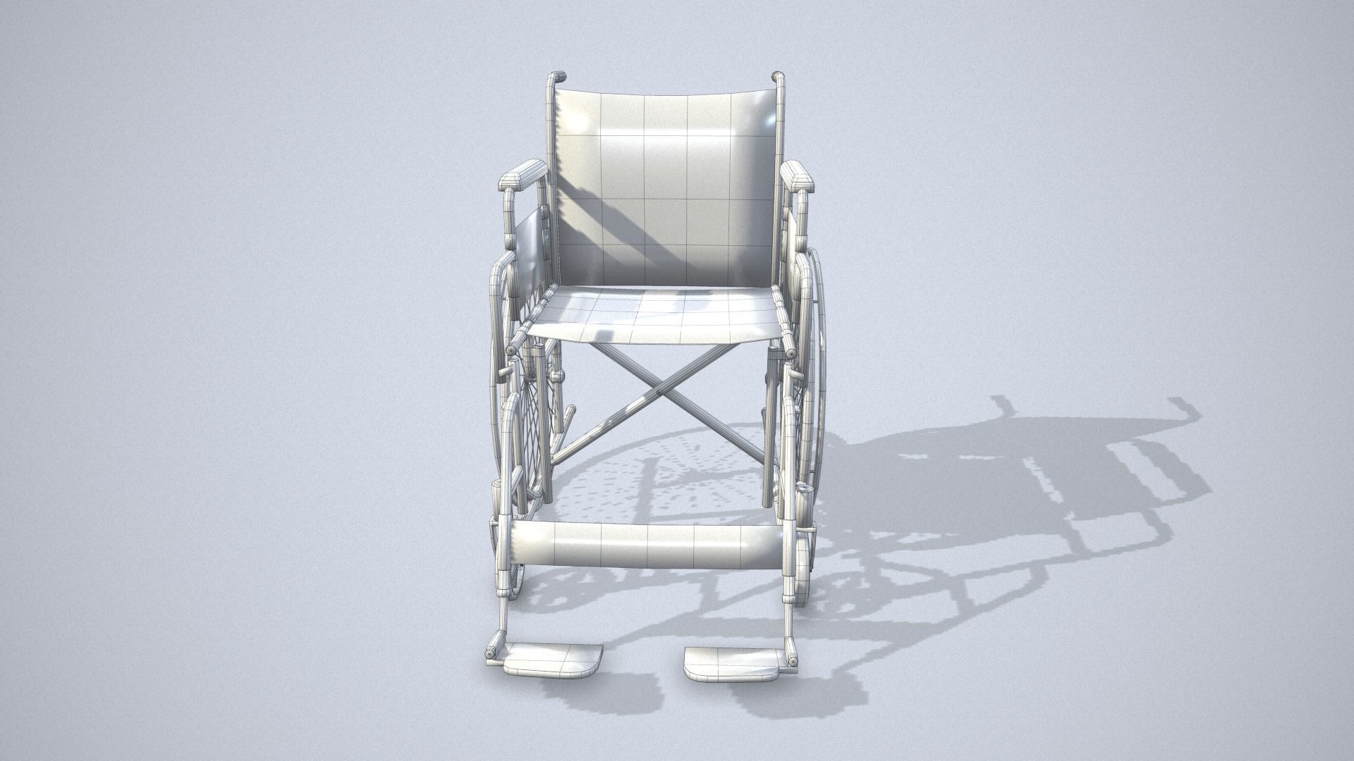 Wheelchair Low-poly 3D model_12